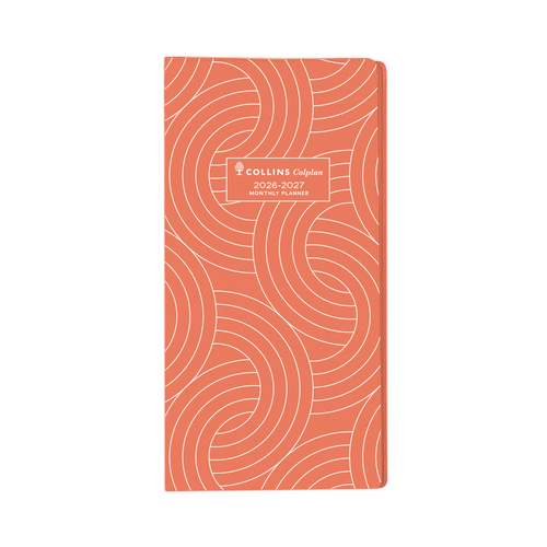 Diary 2026 2027 Planner 11W B6/7 MONTH TO VIEW 2 year ORANGE Colplan  11W.V44-26 91x182mm closed 186x180mm open