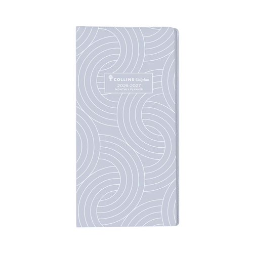 Diary 2026 2027 Planner 11W B6/7 MONTH TO VIEW 2 year GREY Colplan 11W.V98-26 91x182mm closed 186x180mm open
