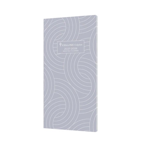 Diary 2027 2028 Planner 11W B6/7 MONTH TO VIEW 2 year GREY Colplan 11W.V98-27 91x182mm closed 186x180mm open