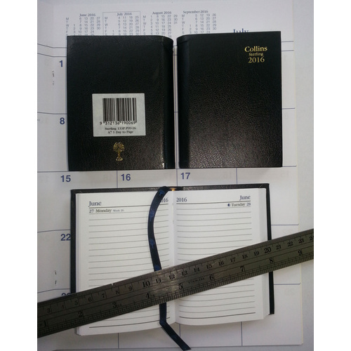 Diary 2027 Sterling A7 POCKET 133P.P99-27 1 Day to page Black with pencil 74x105mm