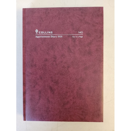  Appointment Diary 2026 140.P78-26 A4 Day 15 min 6am-8pm Day to page 1/4 hourly 10250553
