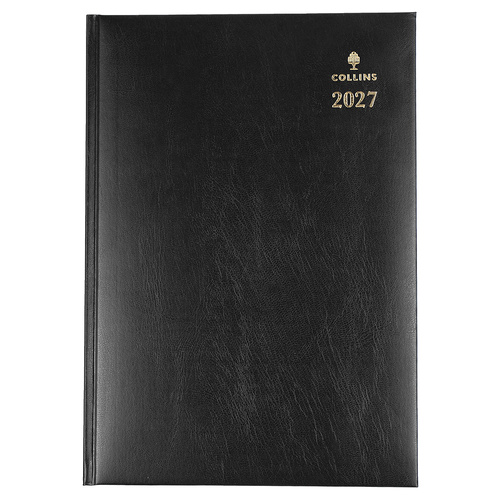 Diary 2027 Sterling A4 1 Day to page Black 144.P99-27 Collins 8am - 6pm, 1/2 hourly 