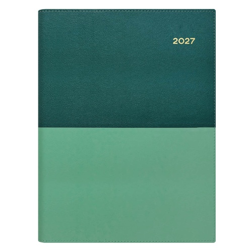 Diary 2027 VANESSA 145.V53-27 A4 Day to page TEAL (8am - 6pm, 1/2 hourly) 297x210mm 145.V53/61-27