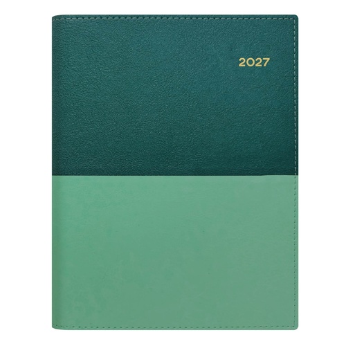 Diary 2027 Vanessa 185.V53/61-27 A5 Day to page TEAL Wire-O Bound (7am - 8pm) hourly 210x148mm