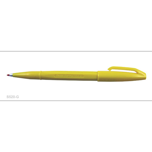 Pen Pentel Sign S520G Yellow Box 12