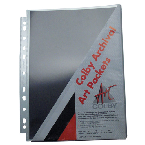 620A4P A4 Portfolio pocket Colby PP with black insert in each pocket - pack 10 