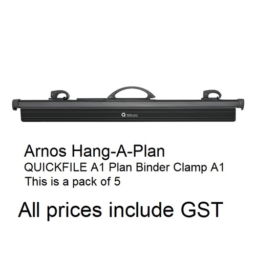 Hang-A-Plan Arnos A1 QUICKFILE Binders Black 5x pack  Arnos D200B-5