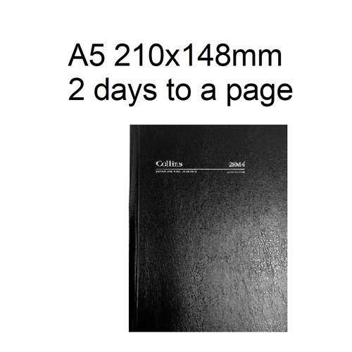 Diary Financial A52 24/25 28m4 A5 2 Days To Page Black Collins 210x148 28M4.P99-2425 stock due late march
