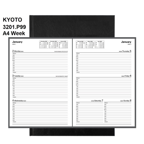 Diary 2027 Kyoto A4 3201.P99-27 Week To View Debden