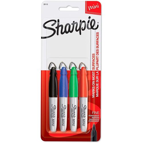 Marker Sharpie  Mini Fine Point Assorted Pack  4 colours #35113PP 1.0mm Permanent