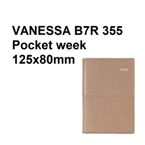 Diary 2027 VANESSA B7R 355.V49-27 week Rose Gold POCKET WTO week WIRE-O BOUND 355v49