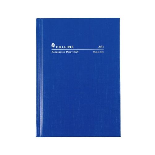 Diary 2026 Kingsgrove A6 Week to view 361.P59-26 A6 (148x105mm) BLUE