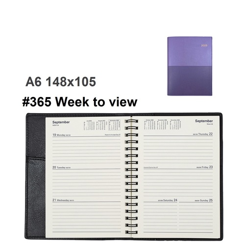 Diary 2024 VANESSA 365.V55-24 A6 WEEK to view Lilac Purple # 365V55