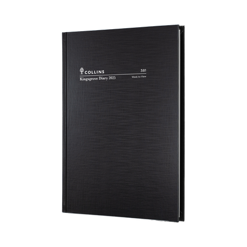 Diary 2026 Kingsgrove A5 week to view WTO BLACK A53 381.P99-26 9am-5pm, 1 hourly 381p99