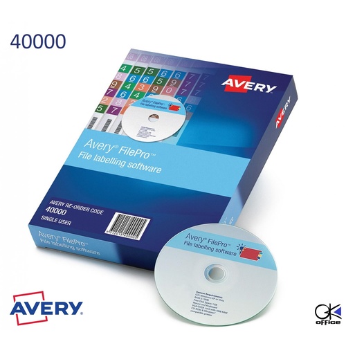 Software FilePro 40000 Single User windows only Avery Lateral Filing PC ONLY