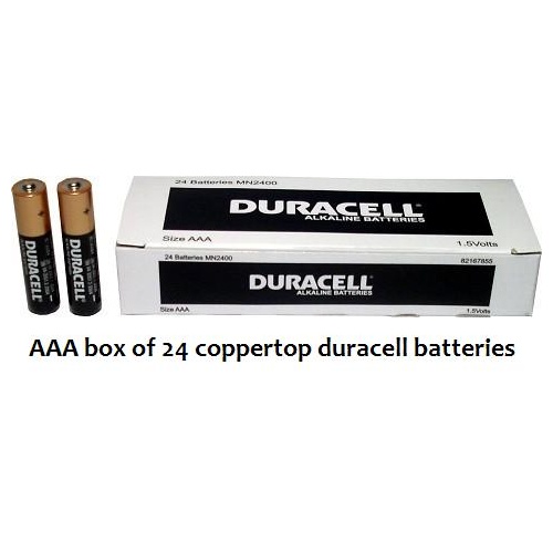 Battery AAA 24 Duracell Coppertop box 24 Bulk DU02101