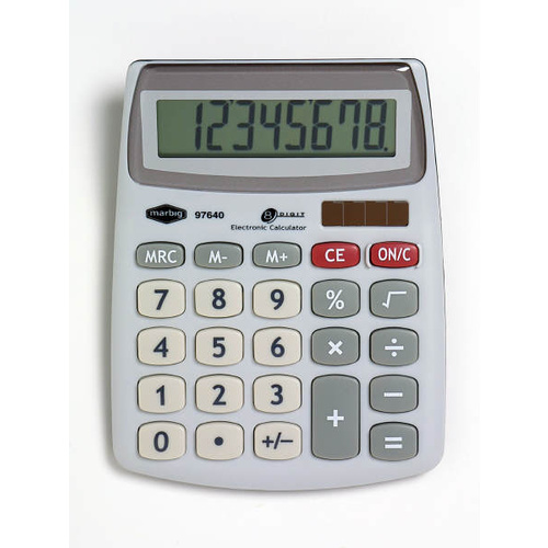 Calculator  8 digit Dual power Marbig 97640 - Semi Desktop 