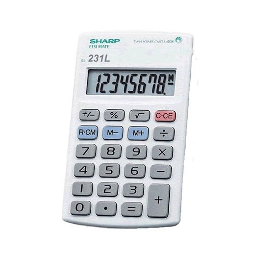 Calculator  8 digit Sharp EL231LB Pocket Battery 