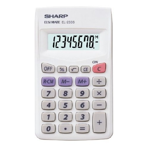 Calculator  8 Digit Sharp EL233SB Large Display  #EL233SBWH