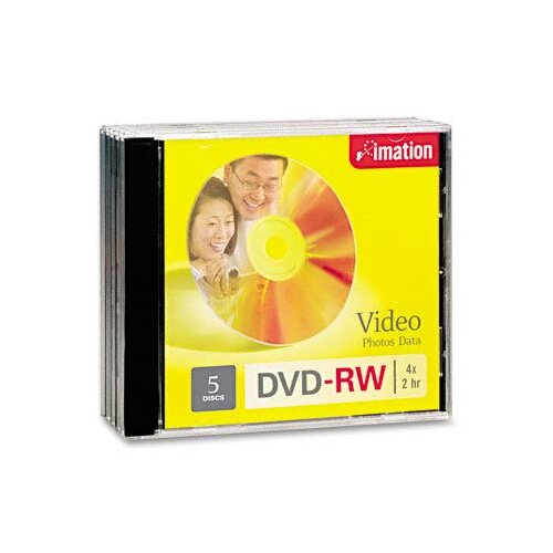 DVD Minus Rewritable Imation 4.7GB Pack 5 VIDEO to DVD DVD-RW