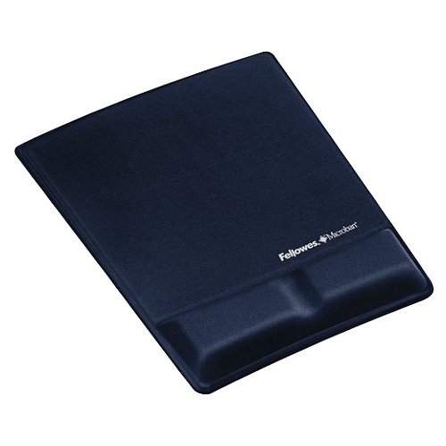 Mouse Pad Wrist Rest Memory Foam Lycra Blue Fellowes 9183901