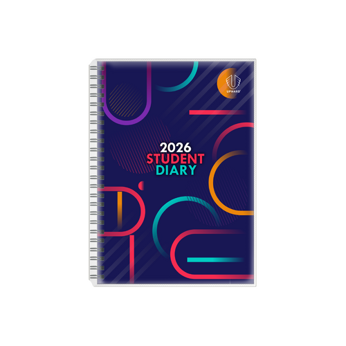 Diary 2026 Upward 4400 Student Diary Week Opening B5 Wire-O Bound PVC WTO 255x190mm Dark Blue