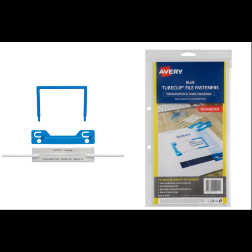 Tubeclip Avery  box 10 Blue 44005B 3 piece file fastener