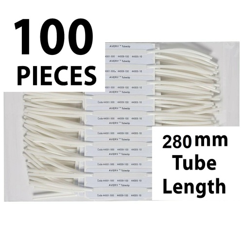 Tubeclips White box 100  Adhesive Base+Tube Avery 44006 280mm tube, Base only, no clip