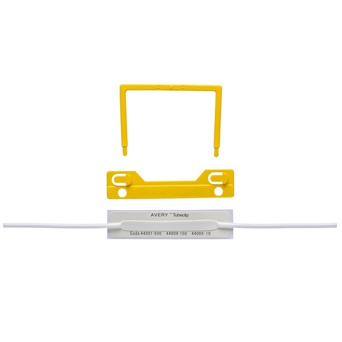 Tubeclip box 100 Yellow Avery 44009Y 3 piece file fasteners
