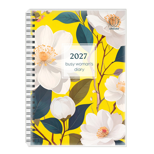 Diary 2027 Upward 4404-CAM-27 A5 BIRD OF PARADISE Busy Woman's Week to Opening 1 hour 8am-6pm Wire-O bound page size 210x148mm