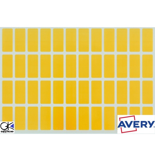 Labels Block Colour Yellow 19x42mm Avery 44548 Pack 240