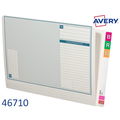 Lateral Notes Files Avery 46710 box 100 White 35mm Expansion 355x235mm shelf files