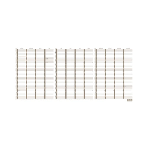 Year Planner 2026 Upward 4702 A4 557x297 fold out  2 sided planner, current year and next year