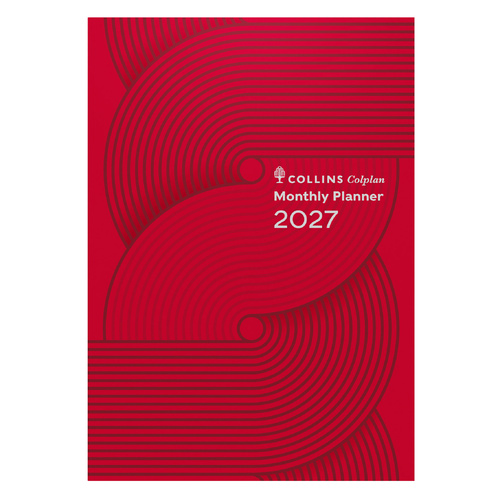 Diary Planner 2027 A4 month to view  51.C15-27 Geo Red Colplan Australia 85645.27 