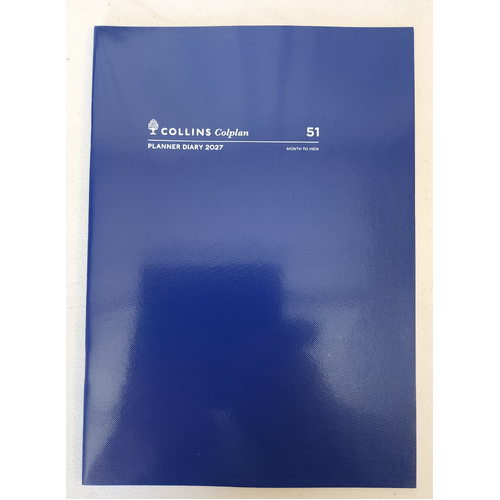 Diary Planner 2027 A4 month to view 51C59 BLUE Colplan Australia 51.C59-27 BLUE