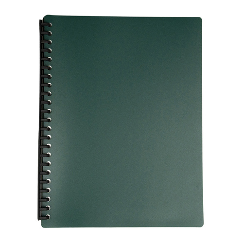Display Book  A4 20 Pocket REFILLABLE Green box of 10