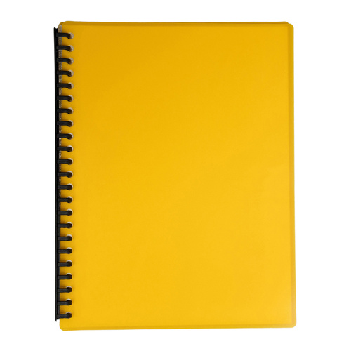 Display Book  A4 20 Pocket REFILLABLE YELLOW box of 10
