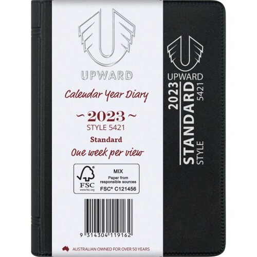 Diary 2024 Upward 5421 A7 Sewn Spine Week to Opening Standard PVC Mini pocket size 105x74mm horizontal layout