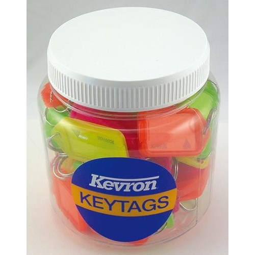 Key Tags Clicktags ID5 Kevron tub  60 FLUORO Assorted Colours ID5 ID38 Kevron