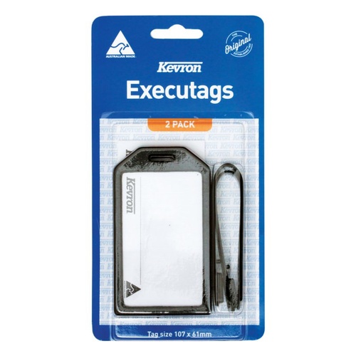 Luggage Tags ID24BP Kevron Executag 2x Luggage Labels Carded TAG SIZE: 107x61mm INSERT SIZE: 91x56mm 