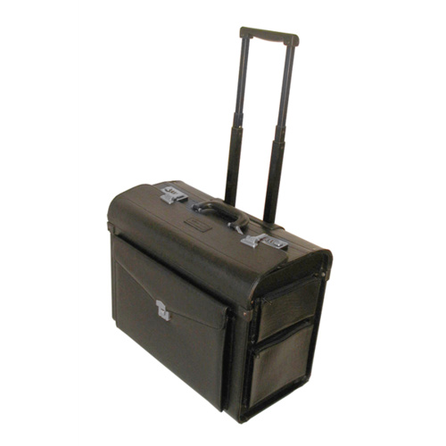 leather pilot case with wheels
