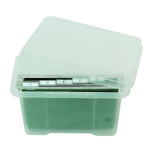 Italplast I304 Storage Mobile File Box Italplast 32 Litre I 304 Clear With 10 Suspension Files