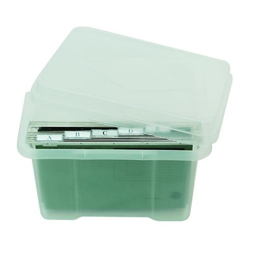 Storage Mobile File Box Italplast 32 Litre I304 Clear Comes complete with 10 suspension files