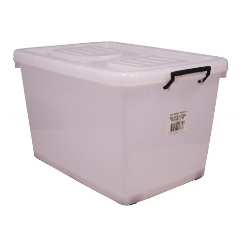 Storage Box Italplast 94 Litre With Rollers I425 Clear 