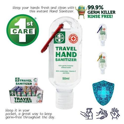  Hand Sanitiser   50ml Squeeze Action 1st Care Travel pack 103874