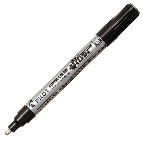 Marker Pilot SCSM Medium Silver Box 12 #605612 Pilot - Tip Diameter: 4.5mm Stroke Width: 2.0mm