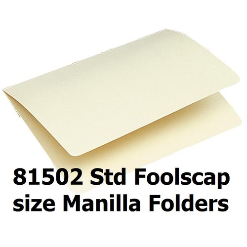 Manilla Folder F/Cap Avery  Buff 163gsm box 100 81502 Foolscap Standard 