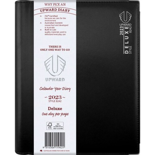 Diary 2024 Upward 8242 B5 1 day to a page Deluxe 260x210x35mm with index and Monthly planner