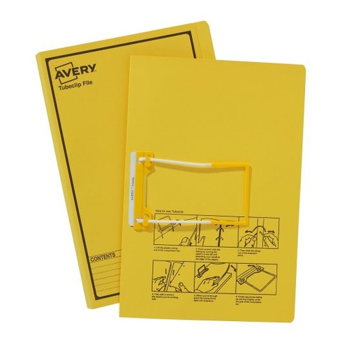 Tubeclip Files Avery Yellow box 20 84442 Foolscap with Black printing *THIS ITEM IS NOT STOCKED AND LISTED AS SPECIAL ORDER* TAKES AROUND 14 DAYS GET*