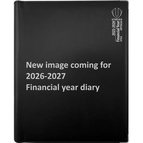 DIARY FINANCIAL YEAR 26/27 Upward Deluxe 9242-2627 A4 PVC day to page wiro bound with Monthly Tabs Portrait 15 min. 7am - 7:45pm FY9242